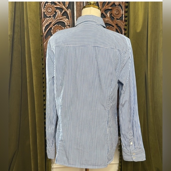 J. Crew Blue & White Striped Long Sleeve Button Up Shirt - Picture 3 of 6